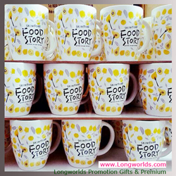 Cốc sứ Hàn Quốc Pastel Mug Cup  AC in logo Food Story